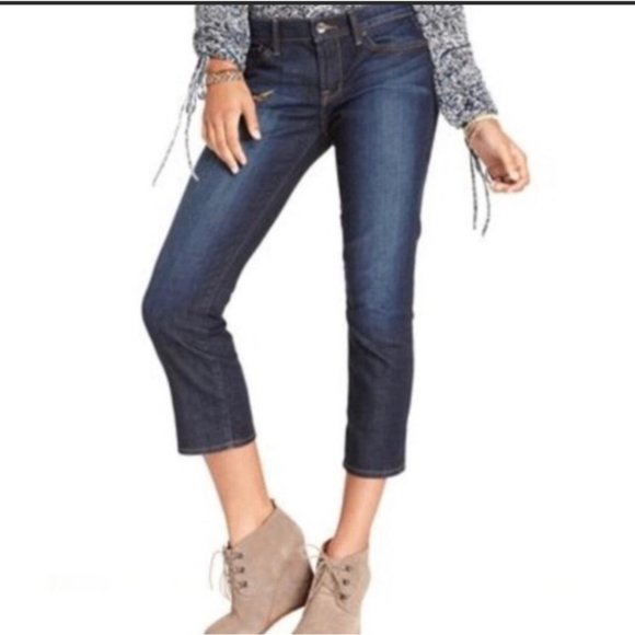 Lucky Brand Sweet N Crop Jeans Flap Pockets Womens Denim 4/27 Ankle Denim - Picture 1 of 9